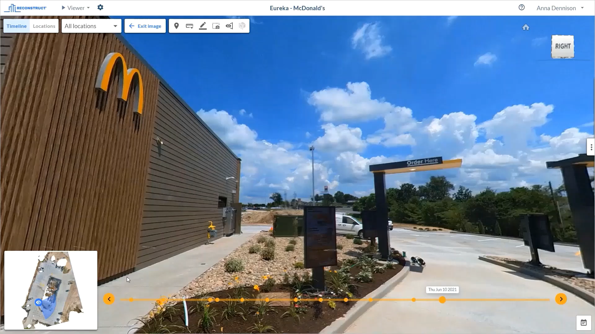 360 capture of Mcdonald's for reality mapping engine 